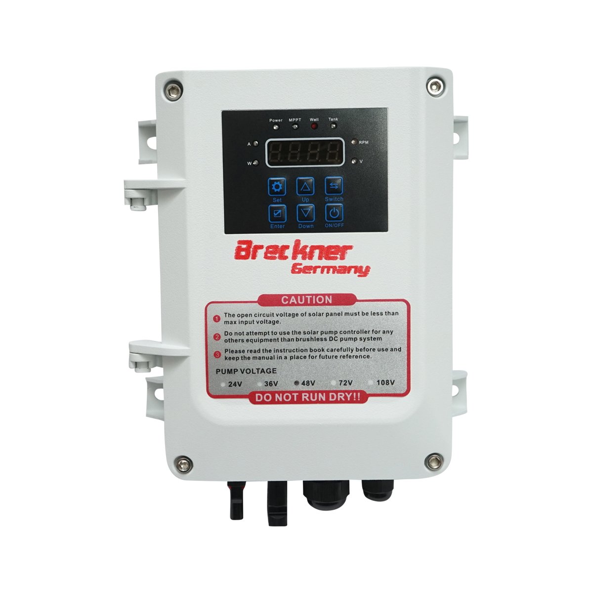 Pompa apa de suprafata 550W, 48V debit 17 m3/h cu controller MPPT+senzor nivel apa pentru panou solar fotovoltaic Breckner Germany